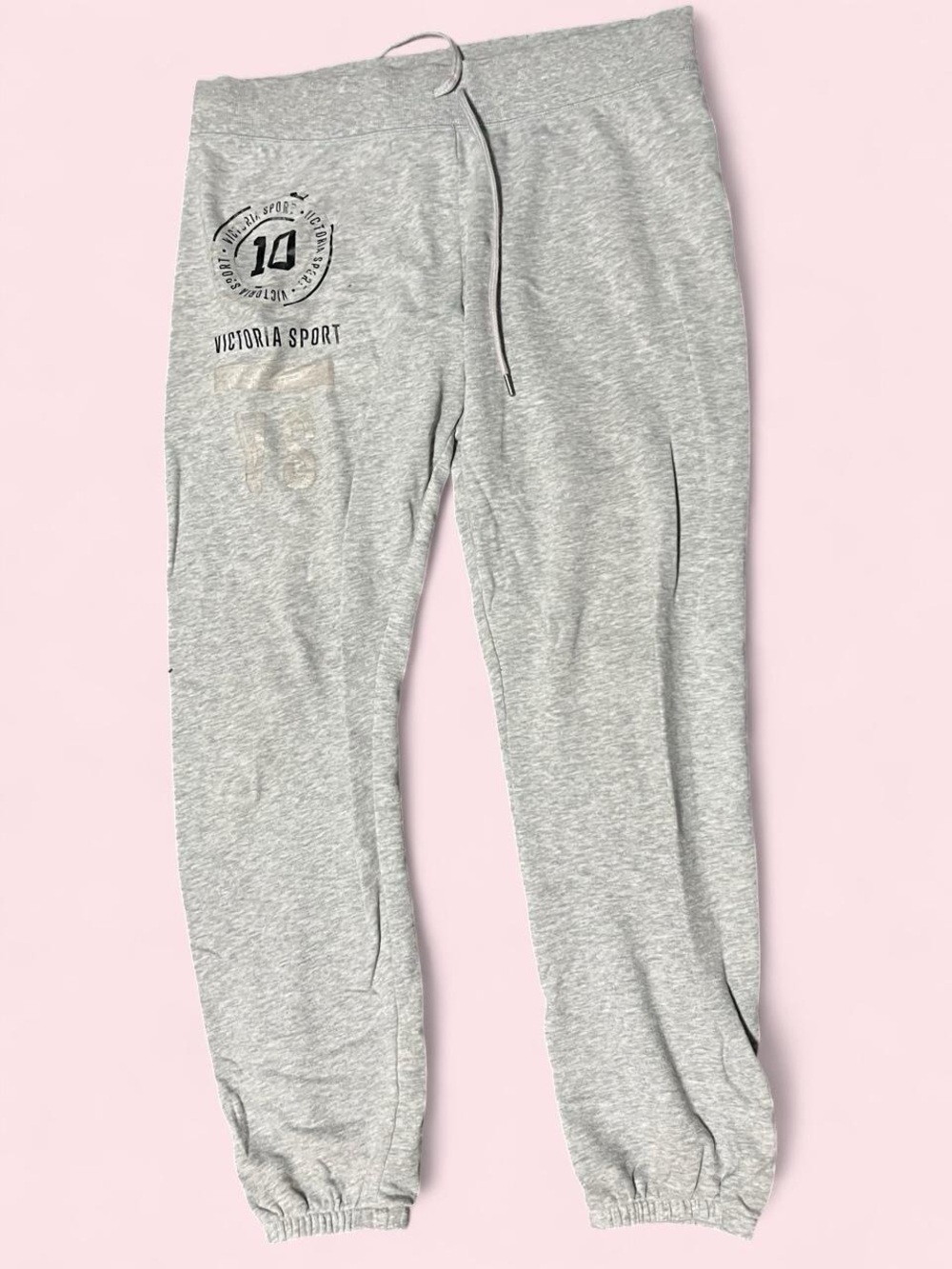 Medium PINK Gray Drawstring Sweatpants